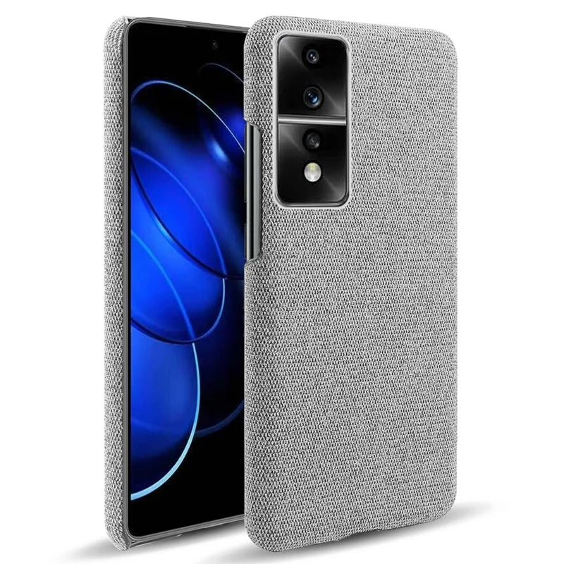 Per Honor 80 GT 5G Drop Resistant Cellphone Case Solid Color Hard PC+Cloth Phone Back Cover - Light Grey