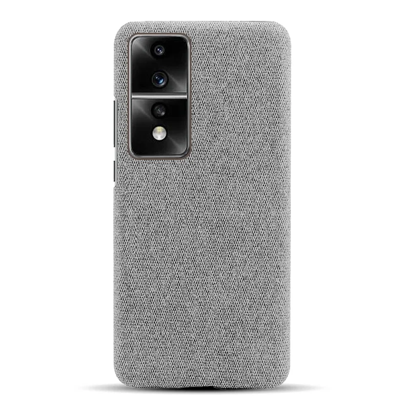 Per Honor 80 GT 5G Drop Resistant Cellphone Case Solid Color Hard PC+Cloth Phone Back Cover - Light Grey