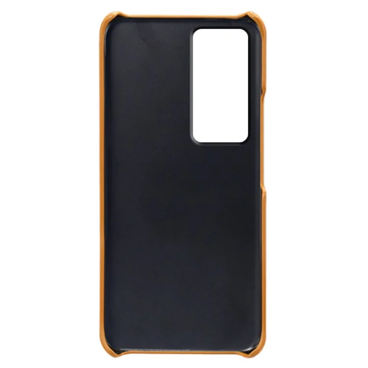 Estuche con doble ranura para tarjetas para Honor 80 GT 5G, Funda de Teléfono de Piel de PU Revestida+PC - Naranja