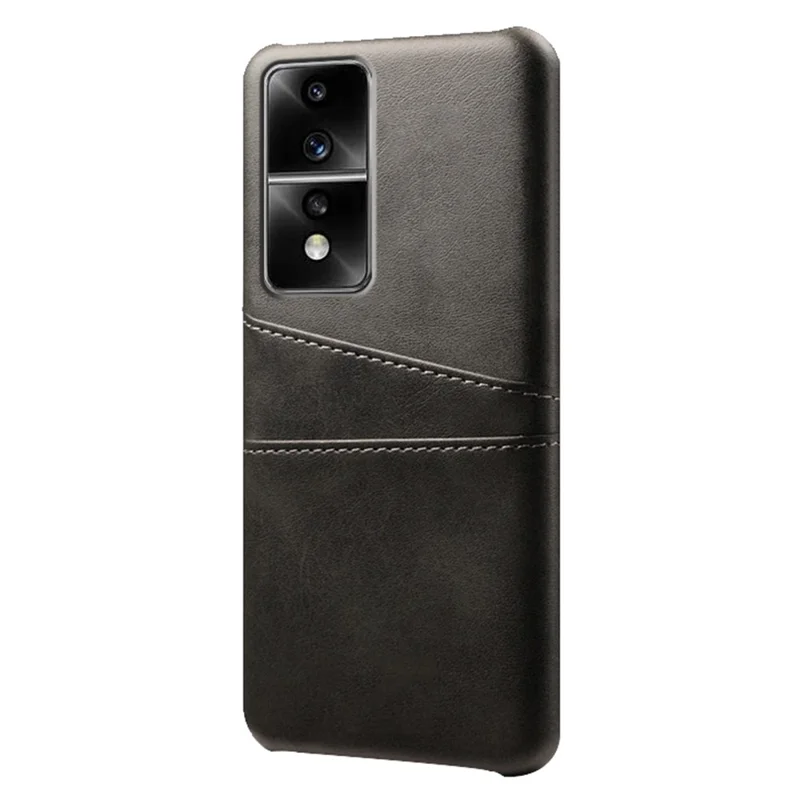 Dual Card Slots Phone Cover for Honor 80 GT 5G , PU Leather Coated+PC Phone Case - Black