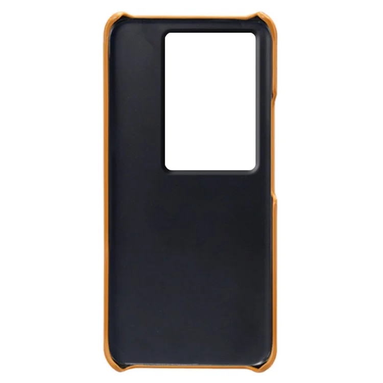 Pour le vivo iQOO 11 5G Dual Card Slots Phone Case Leather Coated PC Phone Cover - Orange