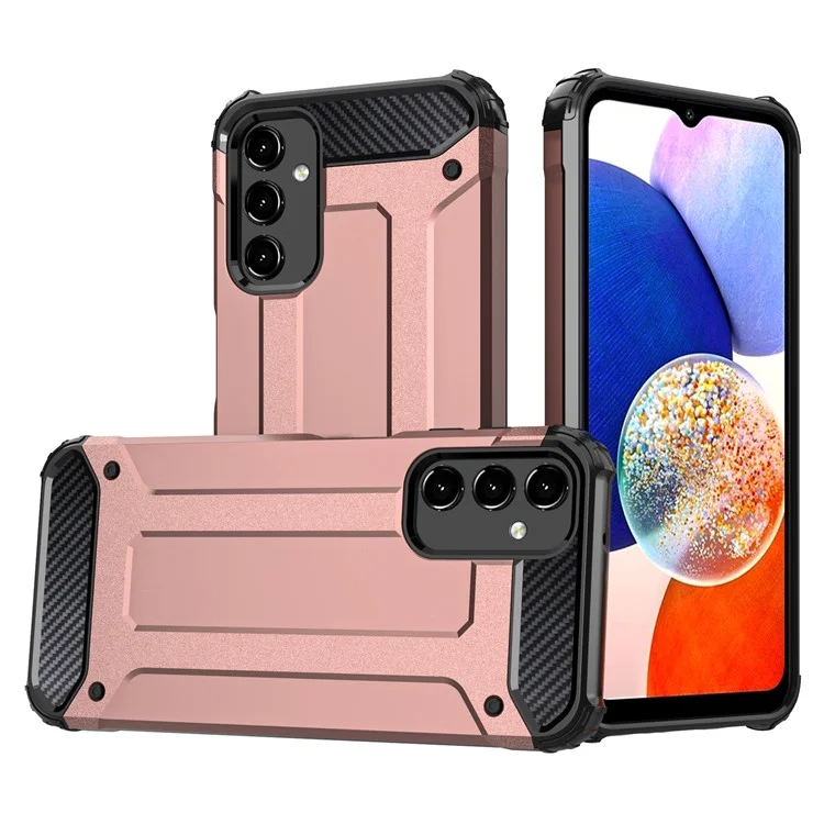 For Samsung Galaxy A14 5G / A14 4G Phone Case Hard PC Back + Soft TPU Frame Anti-Slip Cover - Rose Gold