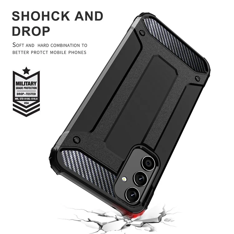 For Samsung Galaxy A34 5G Phone Protector Case Hard PC Back + Soft TPU Frame Back Cover - Red