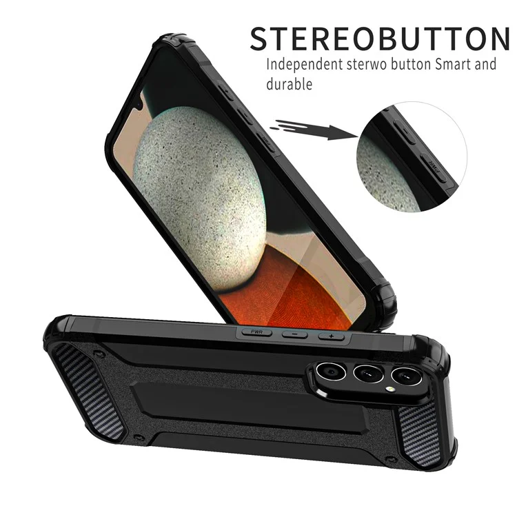 For Samsung Galaxy A34 5G Phone Protector Case Hard PC Back + Soft TPU Frame Back Cover - Gold