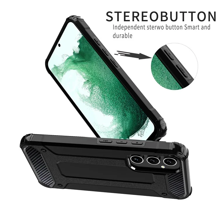 For Samsung Galaxy A54 5G Phone Protector Case Anti-scratch Hard PC Back + Soft TPU Frame Back Cover - Navy Blue