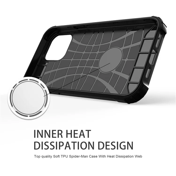 For iPhone 13 6.1 inch Phone Protector Hard PC Back + Soft TPU Shockproof Back Cover Case - Red