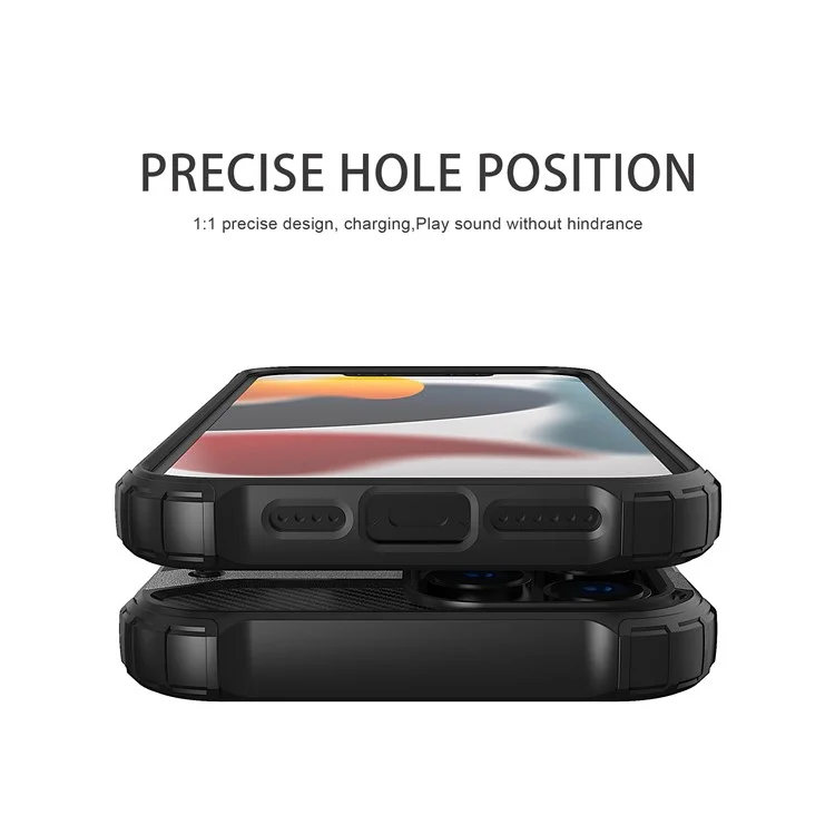 Per Iphone 13 Pro Max 6,7 Pollici Proiezione di Protezione Telefonica PC Hard Back PC + Coper Coperchio TPU Morbido - Argento