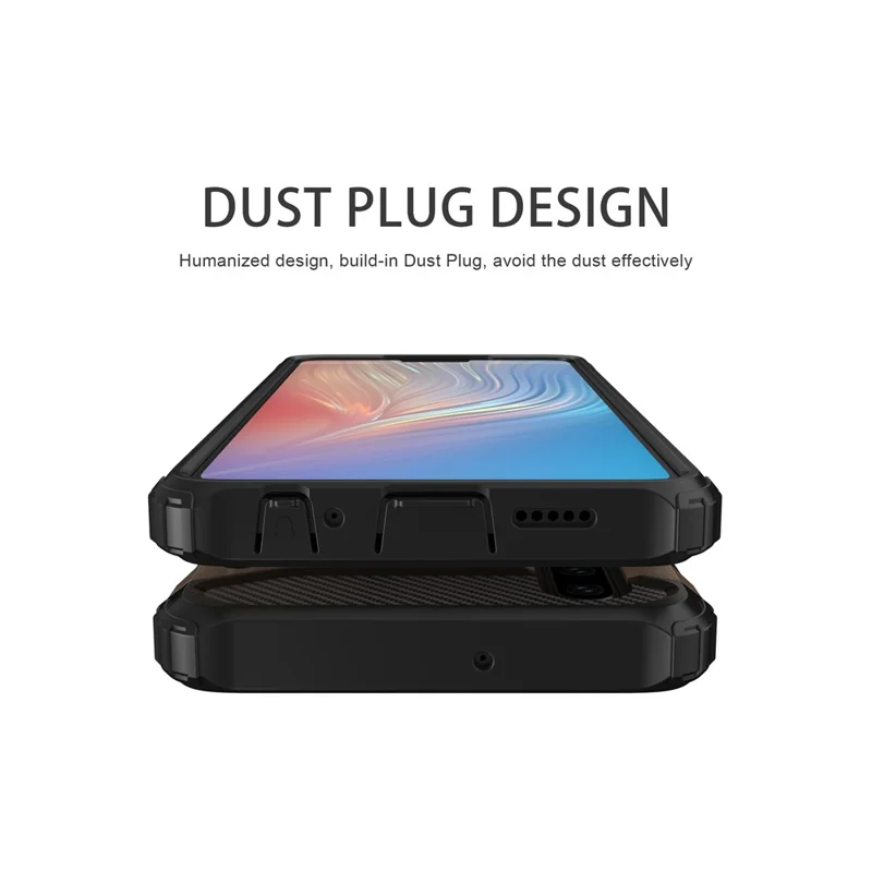 For Huawei P30 Drop-proof Phone Protector Hard PC Back + Soft TPU Back Cover Case - Gold