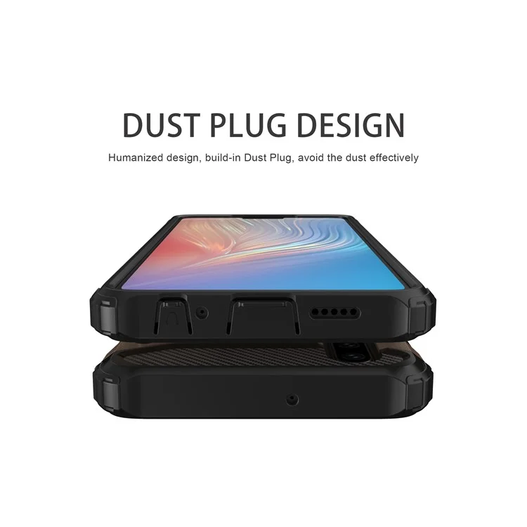 For Huawei P30 Drop-proof Phone Protector Hard PC Back + Soft TPU Back Cover Case - Red