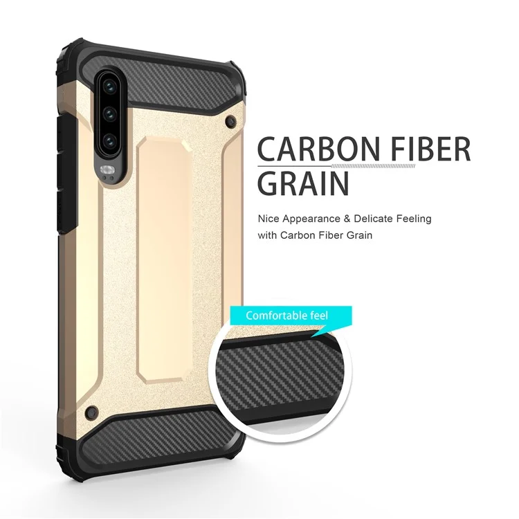 Obudowa chroniąca przed upadkiem na Huawei P30, twarda obudowa z PC + miękka obudowa z TPU, srebrna