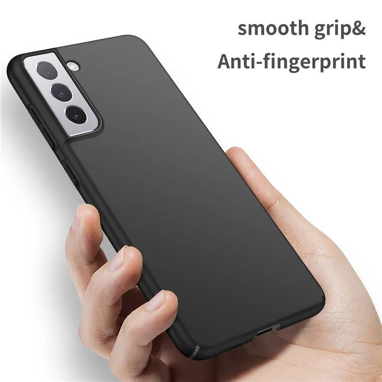 Shockproof Phone Case for Samsung Galaxy S23 Solid Color PC Protective Phone Cover - Black