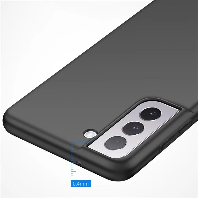 Shockproof Phone Case for Samsung Galaxy S23 Solid Color PC Protective Phone Cover - Black