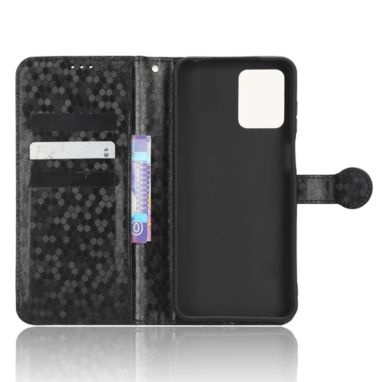 Cell Phone Cover for Motorola Moto G13 4G / G23 4G , Dot Pattern Imprinted Wallet PU Leather Phone Case - Black