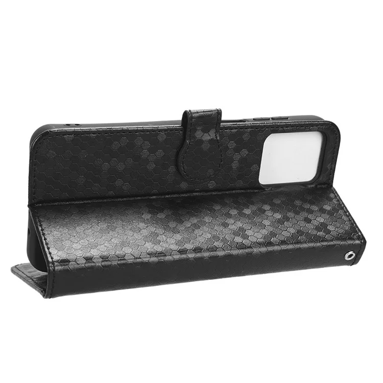Cell Phone Cover for Motorola Moto G13 4G / G23 4G , Dot Pattern Imprinted Wallet PU Leather Phone Case - Black