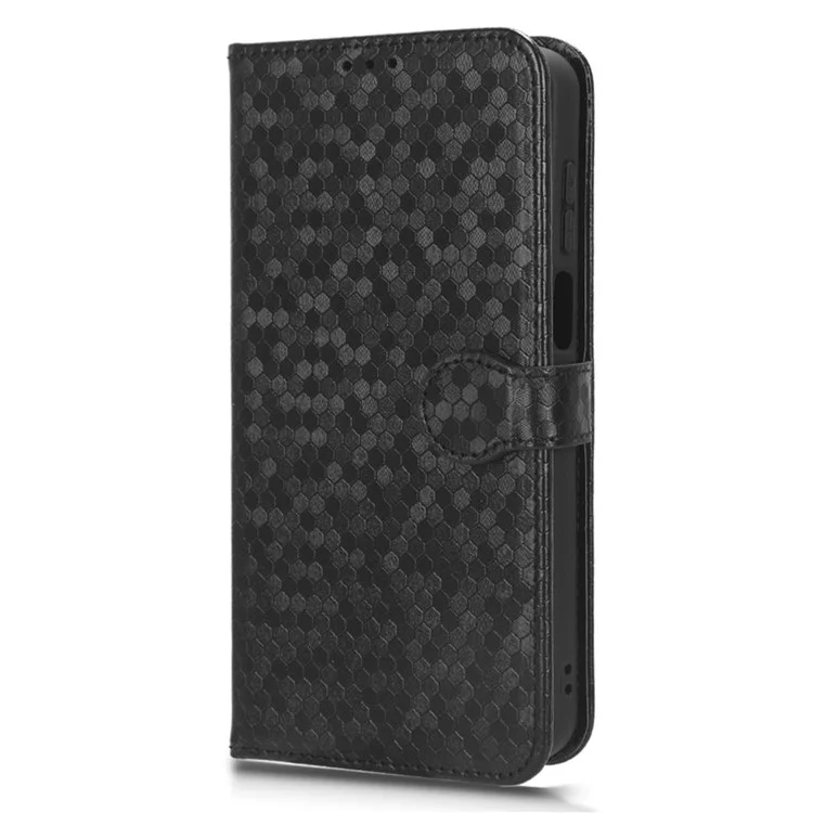 Cell Phone Cover for Motorola Moto G13 4G / G23 4G , Dot Pattern Imprinted Wallet PU Leather Phone Case - Black