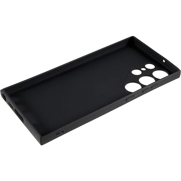 Per Samsung Galaxy S23 Ultra Straight Edge Phone Case Precise Cutout Soft TPU Cover - Nero