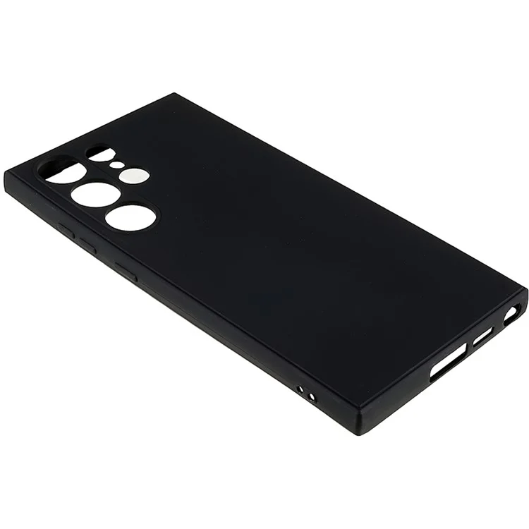Per Samsung Galaxy S23 Ultra Straight Edge Phone Case Precise Cutout Soft TPU Cover - Nero