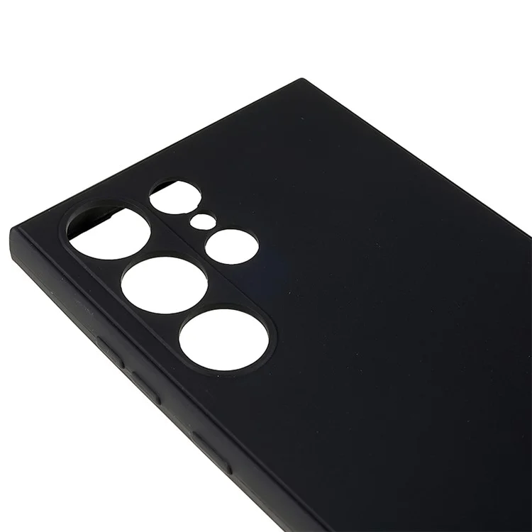 Per Samsung Galaxy S23 Ultra Straight Edge Phone Case Precise Cutout Soft TPU Cover - Nero