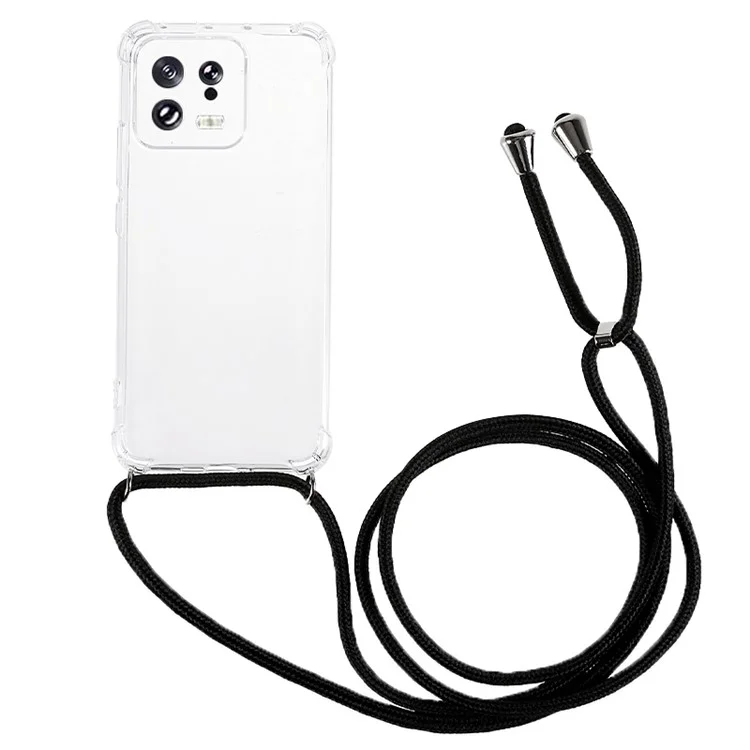Pour Xiaomi 13 5G Reinforced Corners TPU Case Full Camera Lens Protection Phone Cover with Lanyard
