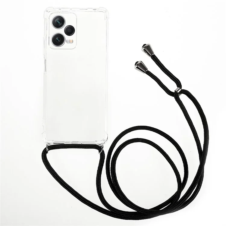 Para Xiaomi Redmi Note 12 Pro+ 5G Capa de Telefone TPU Transparente Cantos Reforçados Capa de Telefone com Cordão