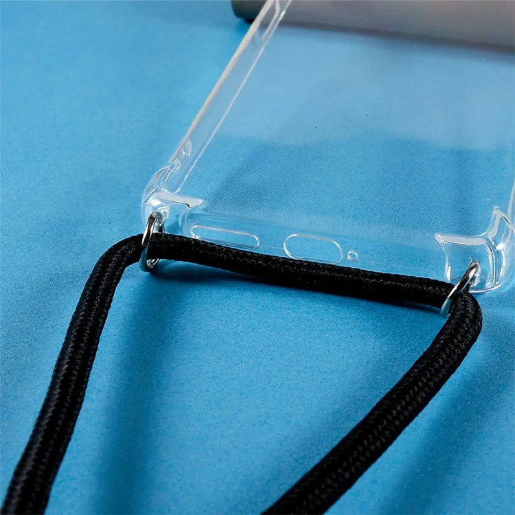 Para Xiaomi Redmi Note 12 Pro+ 5G Capa de Telefone TPU Transparente Cantos Reforçados Capa de Telefone com Cordão