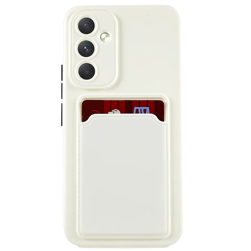 غطاء ناعم من مادة TPU لهاتف Samsung Galaxy A54 5G، غطاء واقي مع فتحة لوضع البطاقات - أبيض
