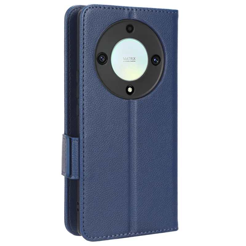 For Honor X9a 5G / X40 5G / Magic5 Lite 5G Phone Case Wallet Stand Litchi Texture Leather Phone Cover - Dark Blue