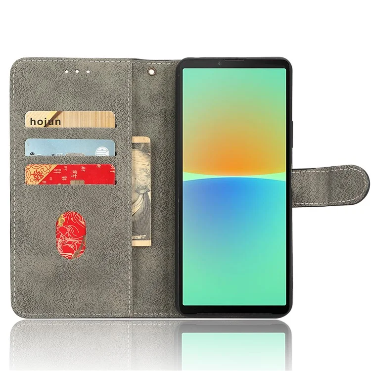 Per Sony Xperia 10 IV 5G Telefono Wormet Wormet Blocking RFID Blocking Cover Con Cinturino - Marrone