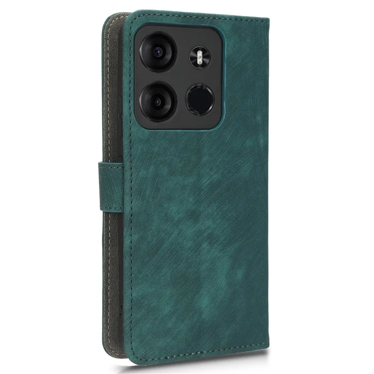 For TECNO Spark Go 2023 4G / Pop 7 / Pop 7 Pro / BF7 / Infinix Smart 7 / X6515 RFID Blocking Leather Case Wallet Stand with Strap - Green