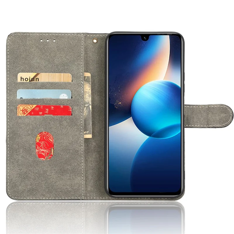 For Infinix Zero 20 4G X6821 Phone Stand Case RFID Blocking PU Leather Wallet Cover with Strap - Black