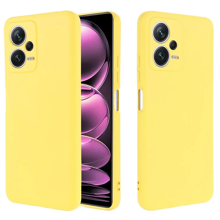 Pour Xiaomi Redmi Note 12 5G (Inde) / Note 12 5G (Global) / Poco X5 5G Coque de téléphone en silicone liquide Anti-rayures - Jaune