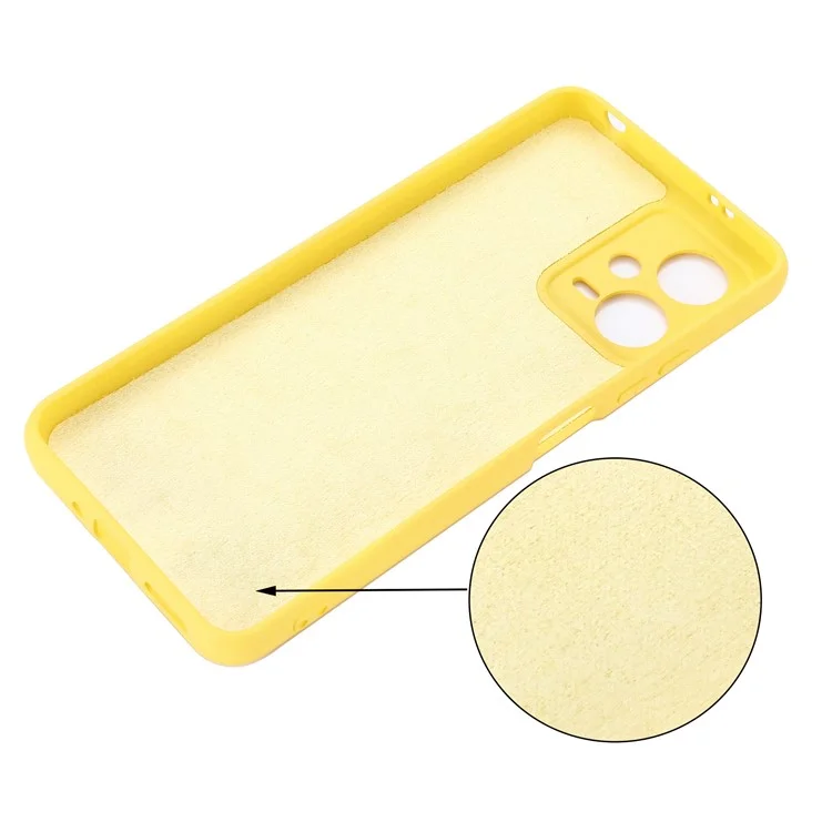Pour Xiaomi Redmi Note 12 5G (Inde) / Note 12 5G (Global) / Poco X5 5G Coque de téléphone en silicone liquide Anti-rayures - Jaune