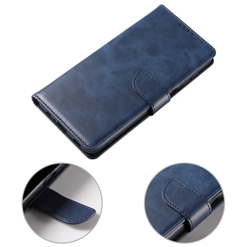 For Google Pixel 7 Pro 5G Anti-fall Phone Cover Square Clasp 
 Leather Phone Case with Stand Wallet - Blue