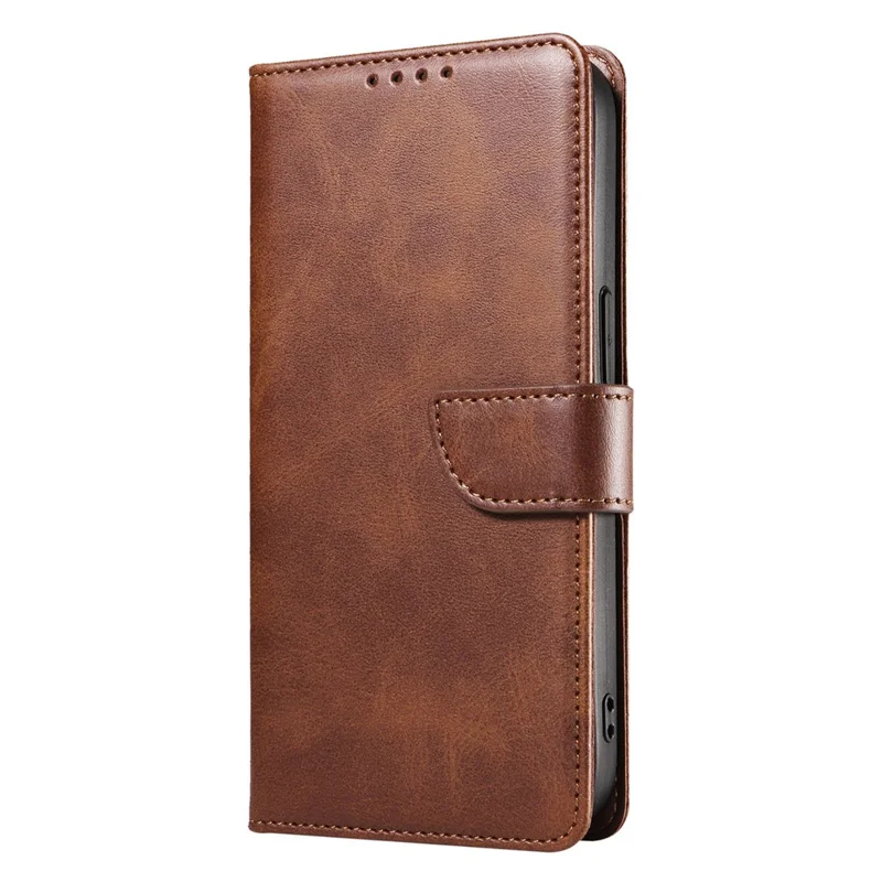 Cell Phone Cover For iPhone 14 Pro Max , Square Clasp Anti-shock Flip Leather Wallet Case with Stand - Brown