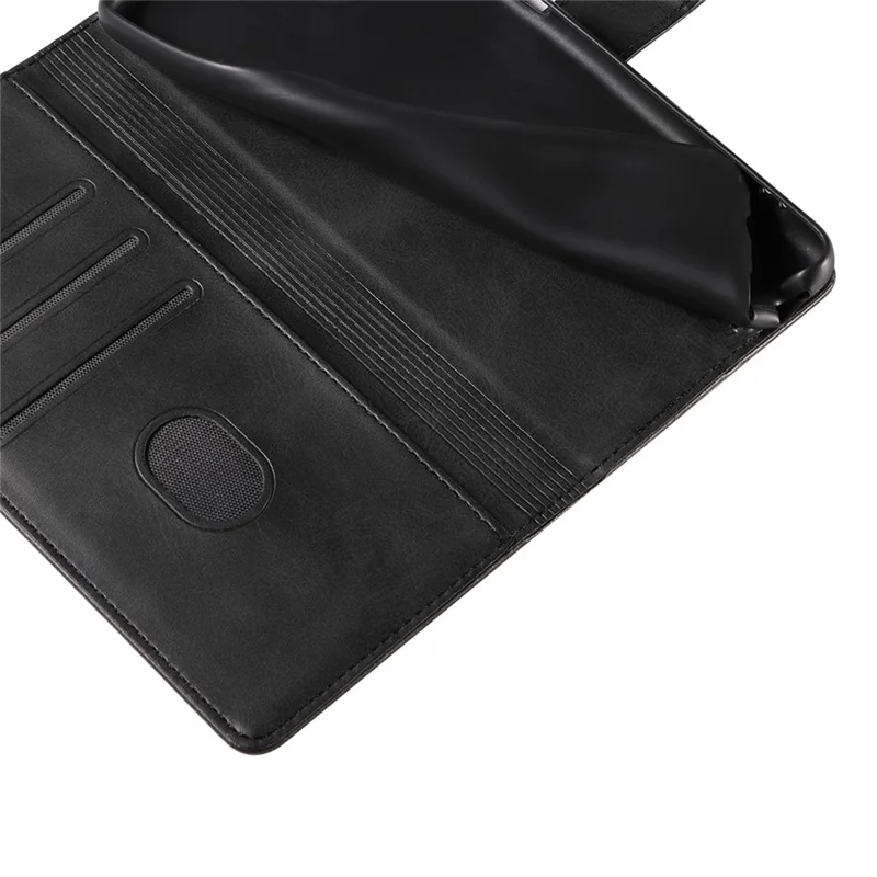 For Samsung Galaxy S23 Ultra Phone Leather Case Square Magnetic Clasp Stand Wallet Phone Cover - Black