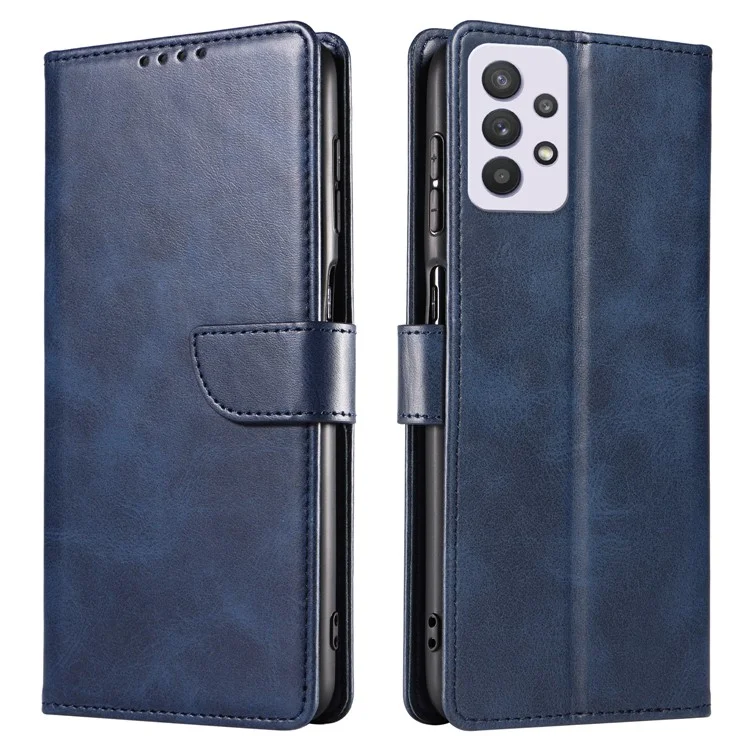 Per Samsung Galaxy A53 5G Phone Wallet Case Stand Square Magnetic Clasp Leather Cover - Blu