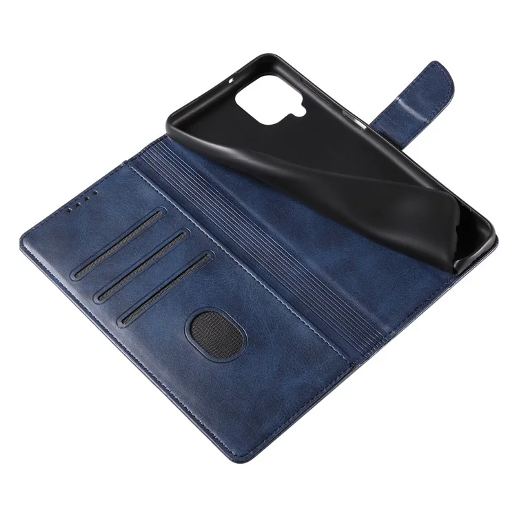 Per Samsung Galaxy A53 5G Phone Wallet Case Stand Square Magnetic Clasp Leather Cover - Blu