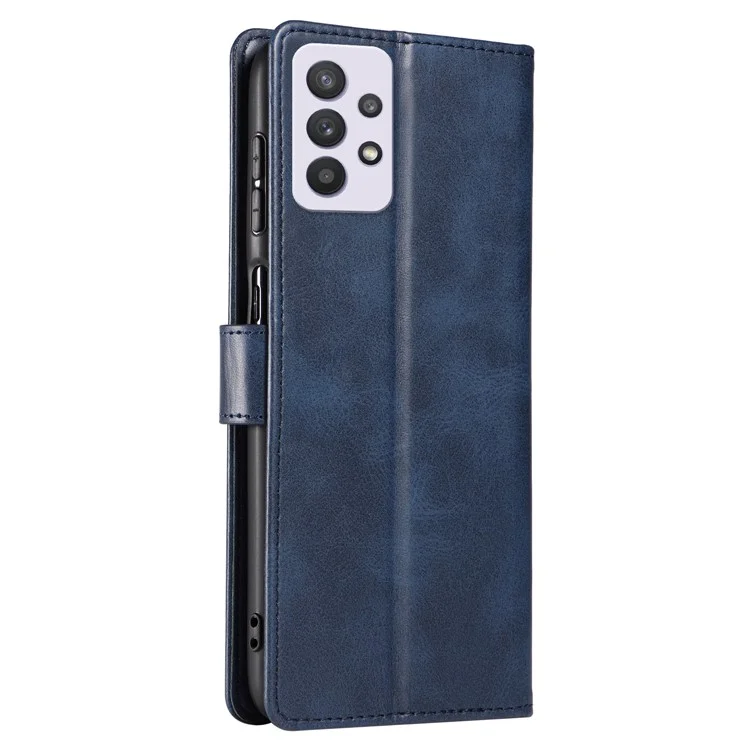 Per Samsung Galaxy A53 5G Phone Wallet Case Stand Square Magnetic Clasp Leather Cover - Blu