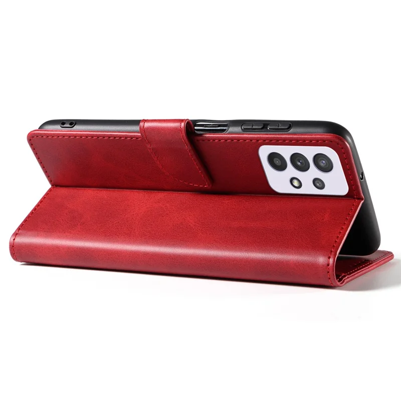 For Samsung Galaxy A53 5G Phone Wallet Case Stand Square Magnetic Clasp Leather Cover - Red