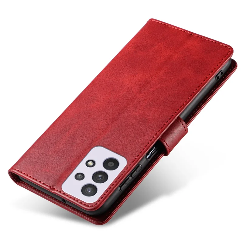 For Samsung Galaxy A53 5G Phone Wallet Case Stand Square Magnetic Clasp Leather Cover - Red