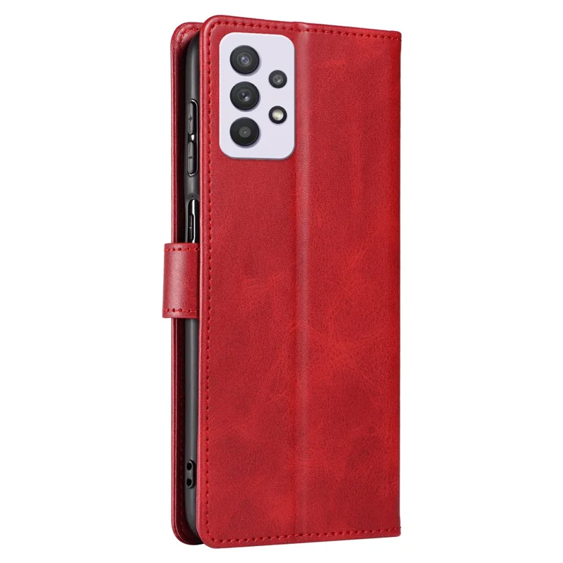 For Samsung Galaxy A53 5G Phone Wallet Case Stand Square Magnetic Clasp Leather Cover - Red