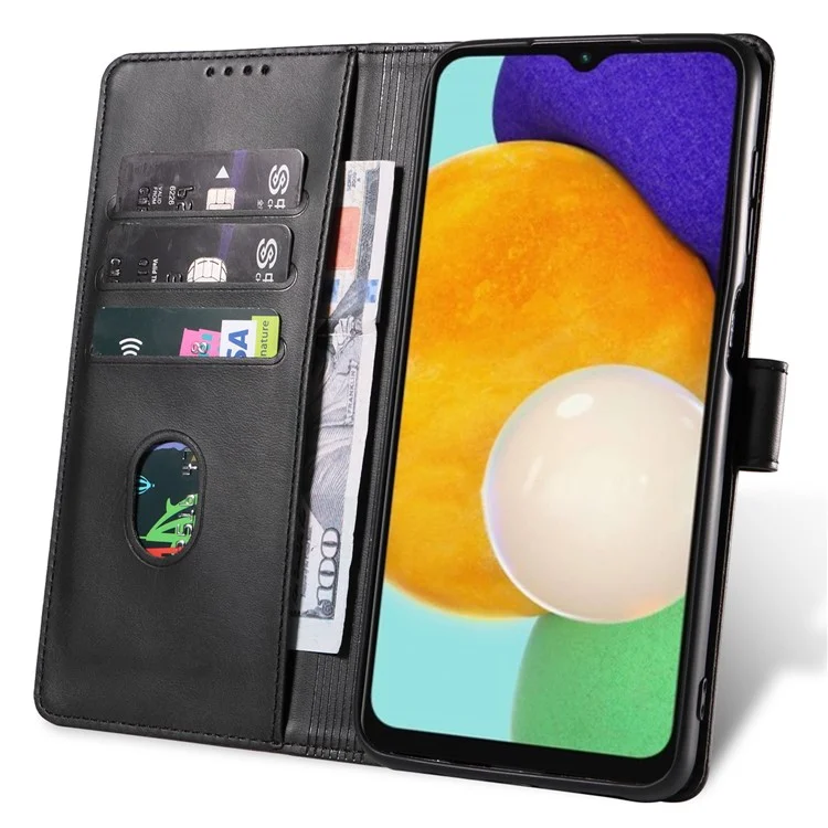 Per Samsung Galaxy A54 5G Custodia Portafoglio Telefono in Pelle PU con Supporto Magnetico Quadrato Chiusura - Nero