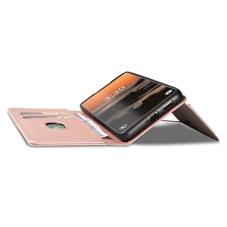 Leather Phone Case For Samsung Galaxy S23 Ultra , Skin-friendly Shockproof Magnetic Phone Cover Stand Wallet - Rose Gold