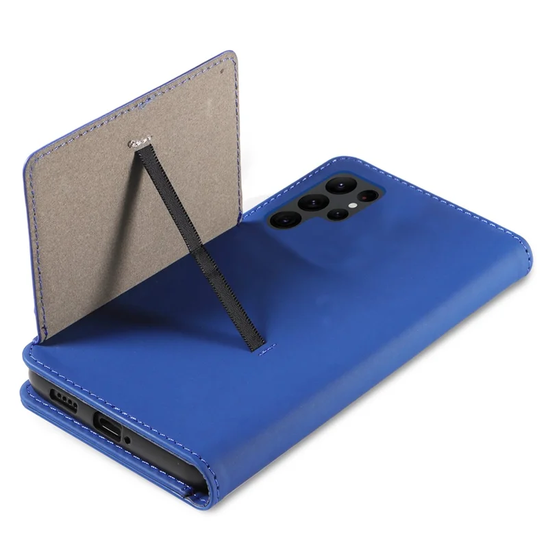 Custodia in pelle per Samsung Galaxy S23 Ultra, Custodia magnetica per telefono antiurto e friendly skin - Blu