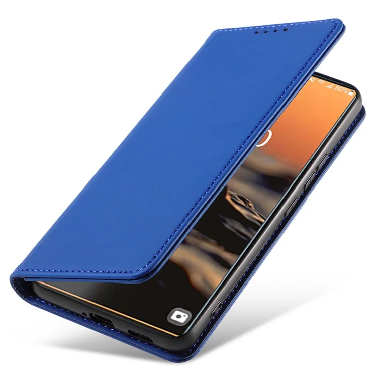 Custodia in pelle per Samsung Galaxy S23 Ultra, Custodia magnetica per telefono antiurto e friendly skin - Blu