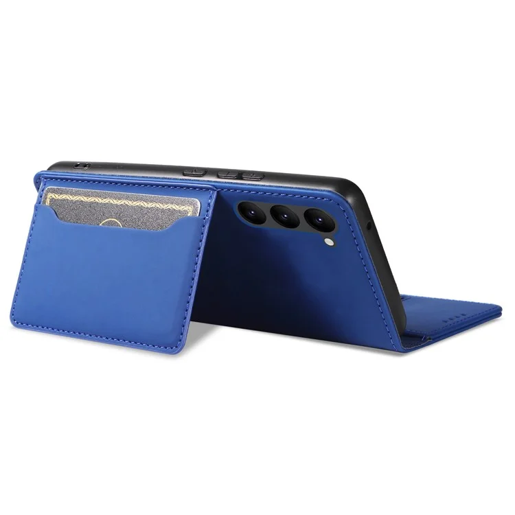 Business Style Phone Case Für Samsung Galaxy S23+ Stand Wallet Skin Touch Flip Leder Voll Schutz Abdeckung - Blau