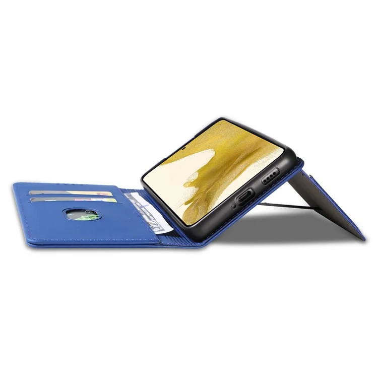 Business Style Phone Case Für Samsung Galaxy S23+ Stand Wallet Skin Touch Flip Leder Voll Schutz Abdeckung - Blau