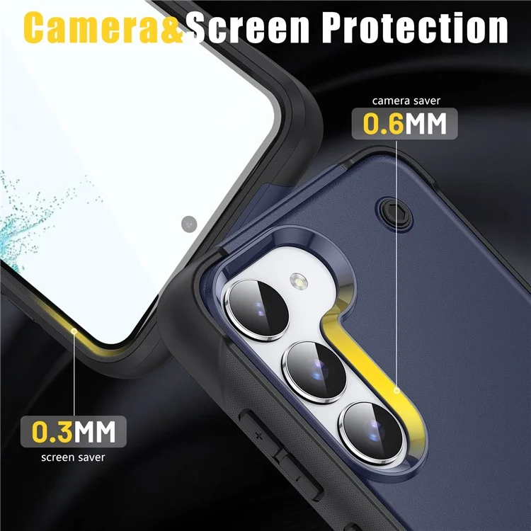 Funda para Smartphone para Samsung Galaxy S23+ , Cubierta de Teléfono a Prueba de Golpes de PC+TPU con Soporte - Azul / Negro