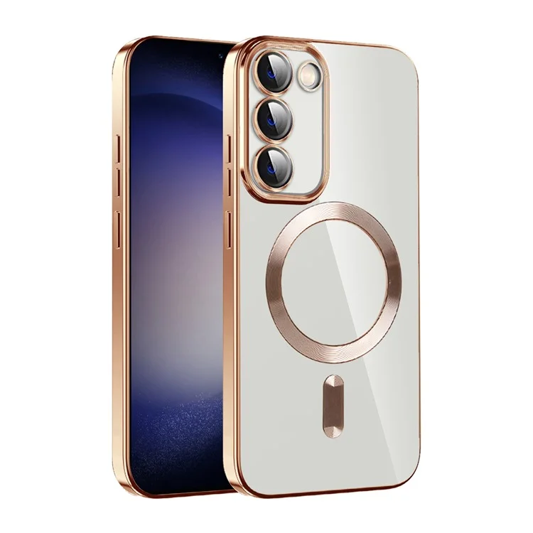 Magnetic Case for Samsung Galaxy S23 Compatible with MagSafe TPU + PC Camera Protection Phone Cover - Brown
