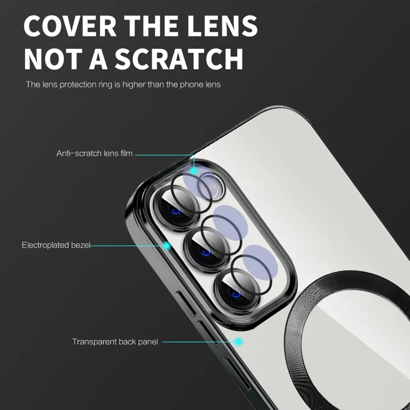 Clear Magnetic Case for Samsung Galaxy S23+ TPU + PC Shockproof Phone Cover - Blue
